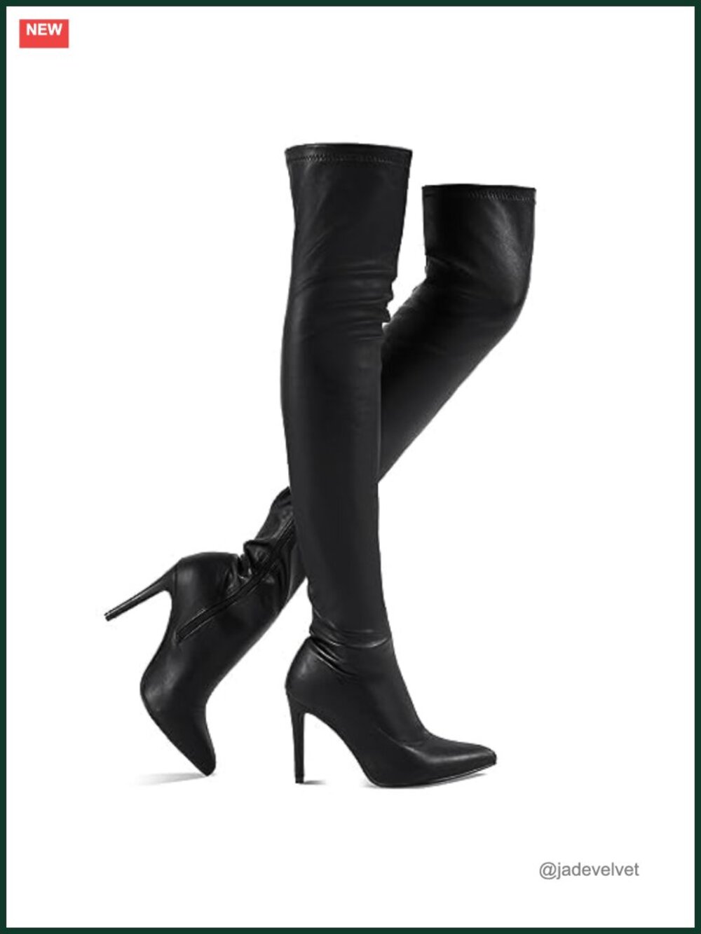 Thigh High Over The Knee Boots Pointed Toe Stiletto Heel Zipper